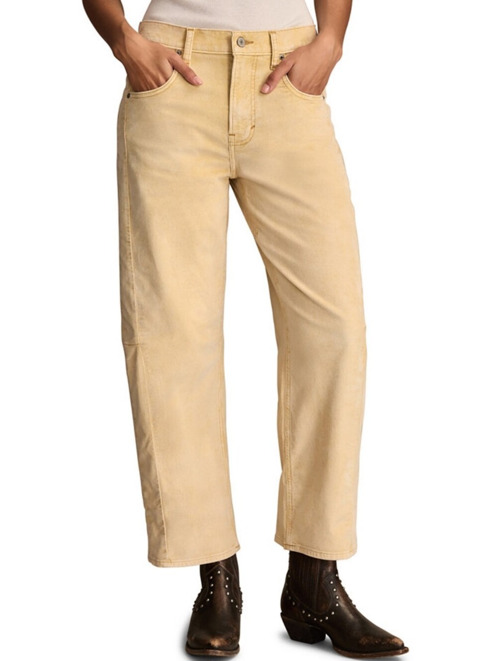 Lucky Brand Women’s Barrel-Leg Jeans Beige Butter Up Wash Size 12/31A